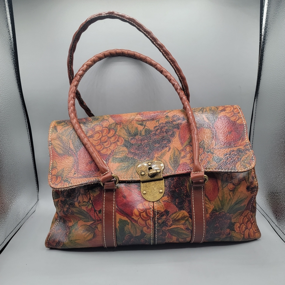 Patricia Nash Fruit/Grape Pattern Leather Bag